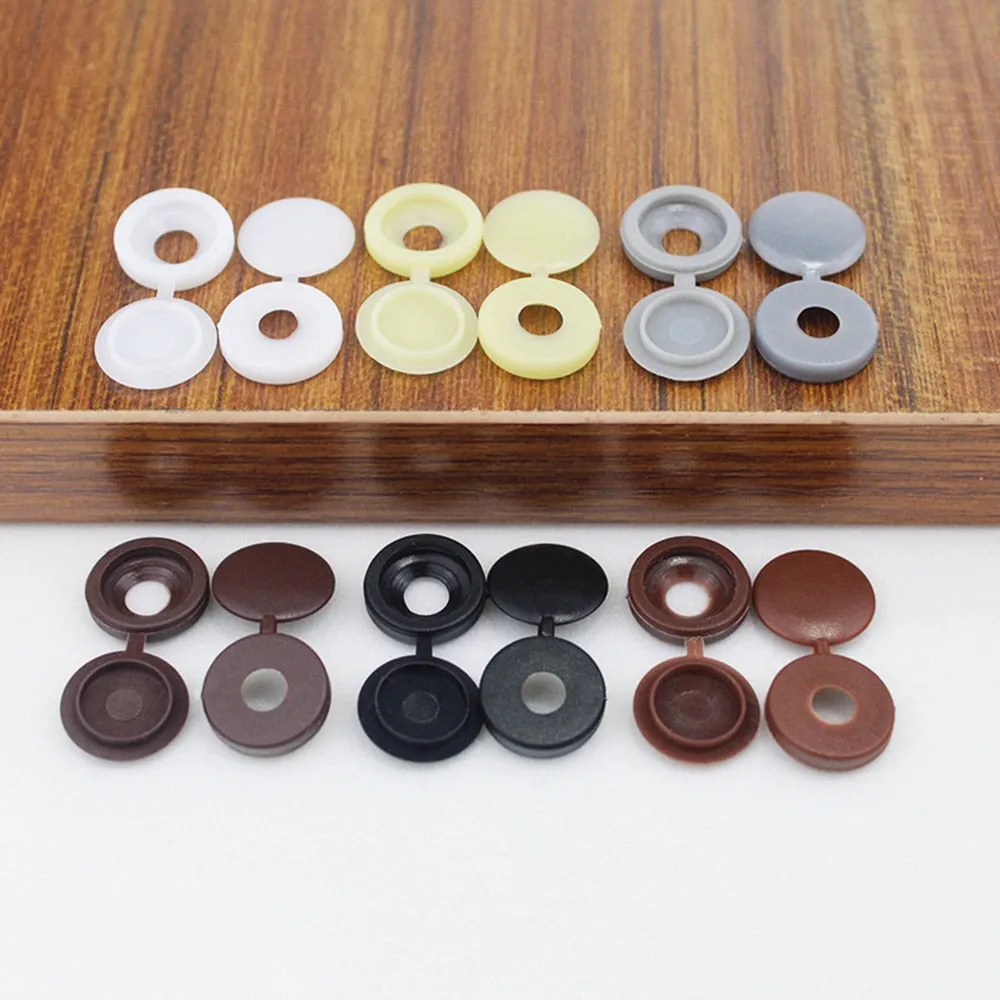 100pcs Screw Cap For Wall Furniture Plastic Decorative Nuts Cover Bolts  Fold Snap Protective Cap Button Hardware Screw Cover