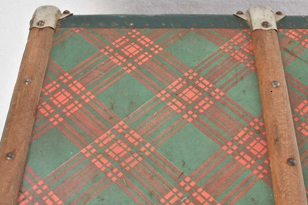 1920s suitcase with tartan pattern