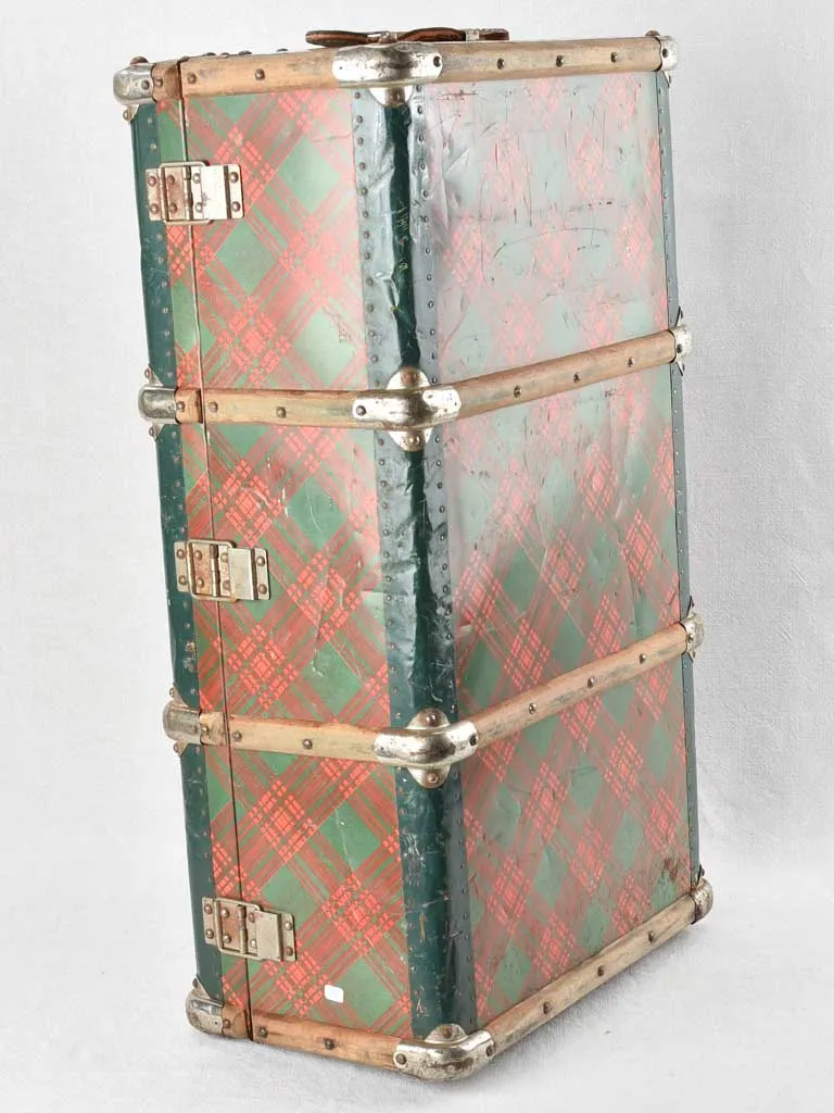 1920s suitcase with tartan pattern