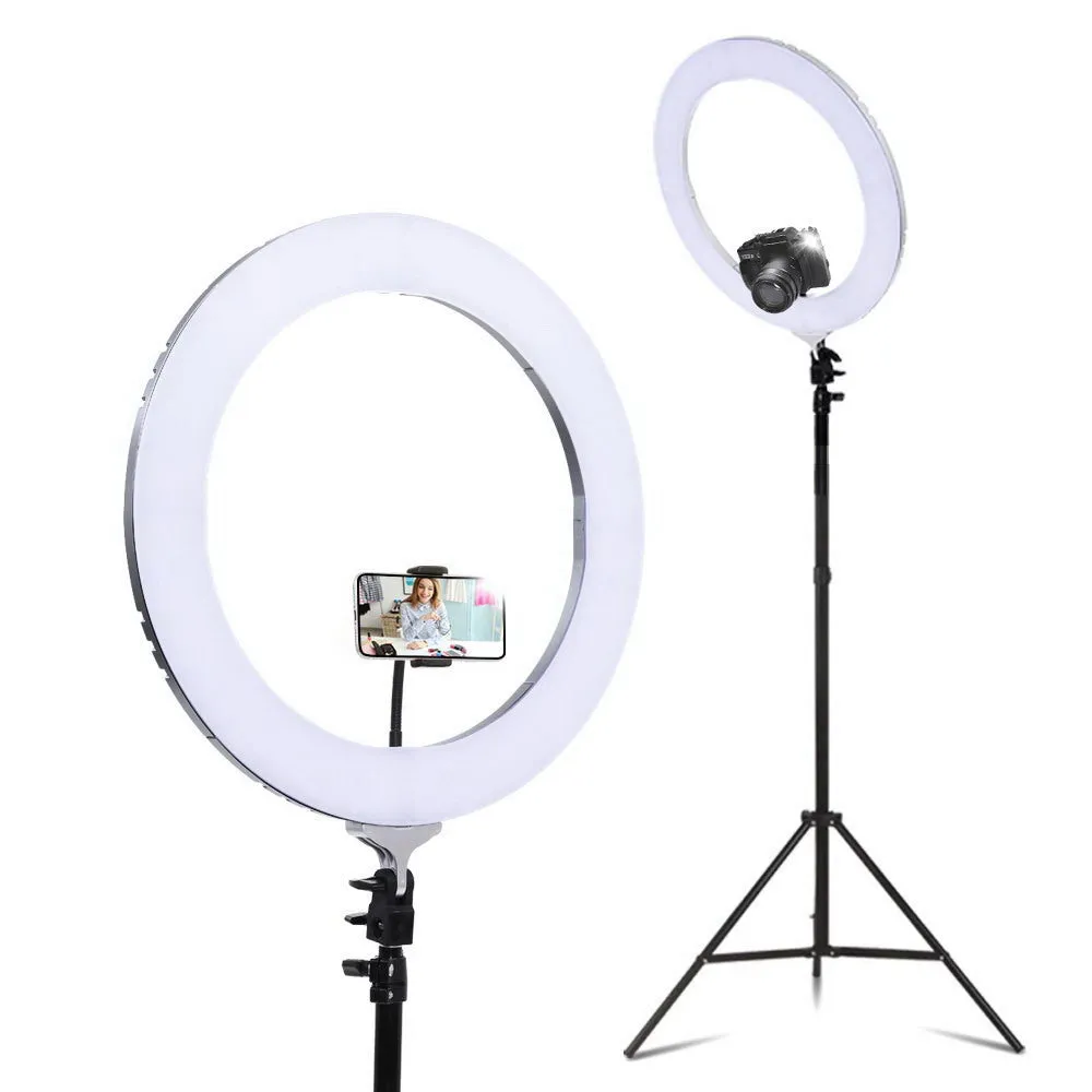 19" LED Ring Light, 432 LEDs, Tripod, Adjustable Brightness - Embellir