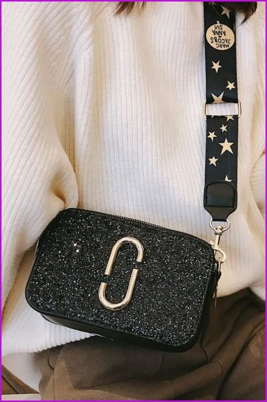 3 Colors Ladies Sequin Square Cross Body Bag