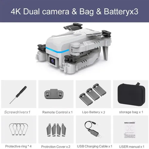 4K Mini Foldable Quadcopter Drone with Dual Camera & Smart Features