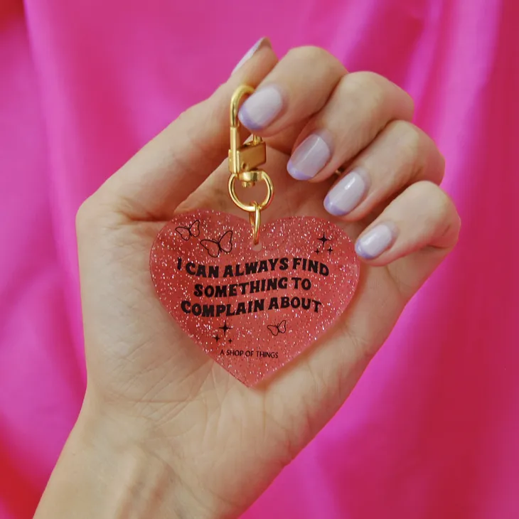 A SHOP OF THINGS COMPLAIN HEART KEYCHAIN