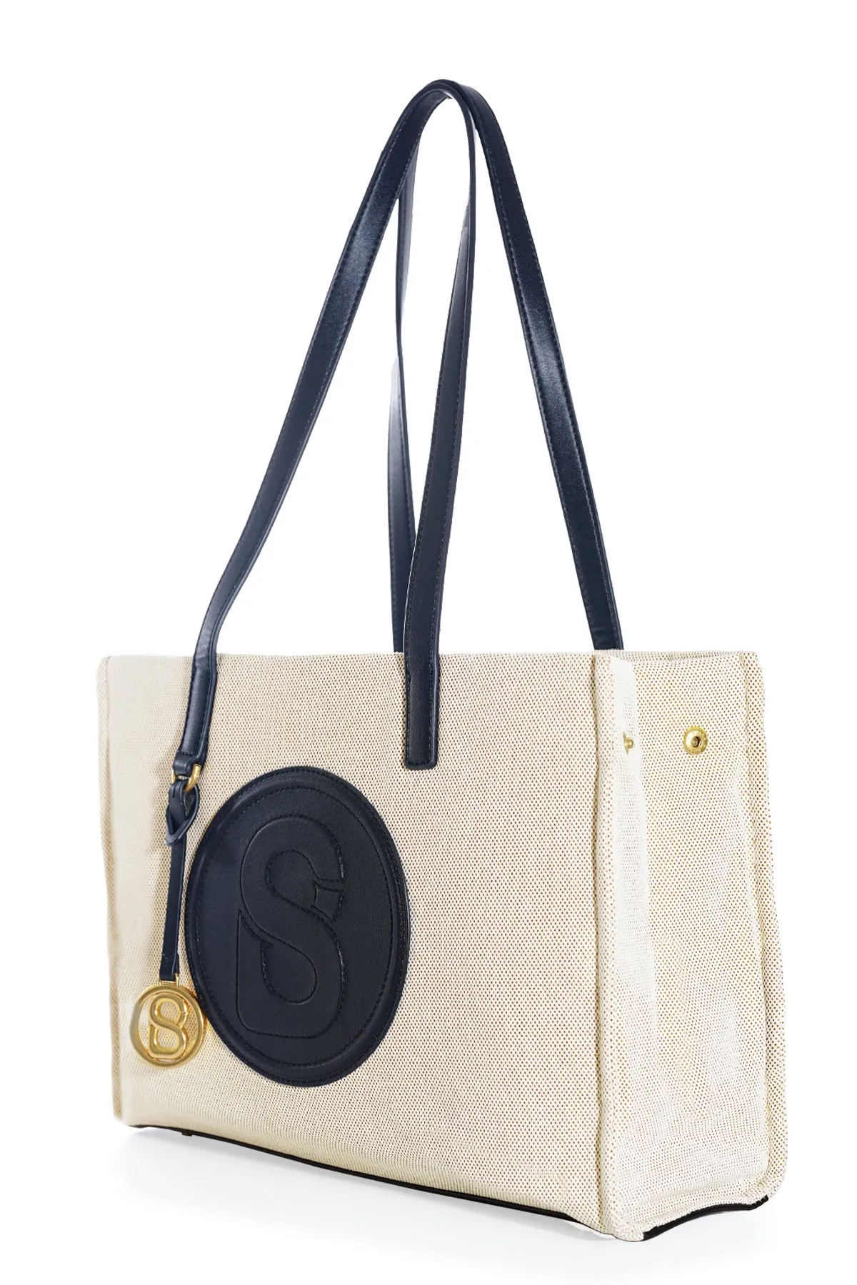 Aaliya Small Canvas Tote Bag - Black