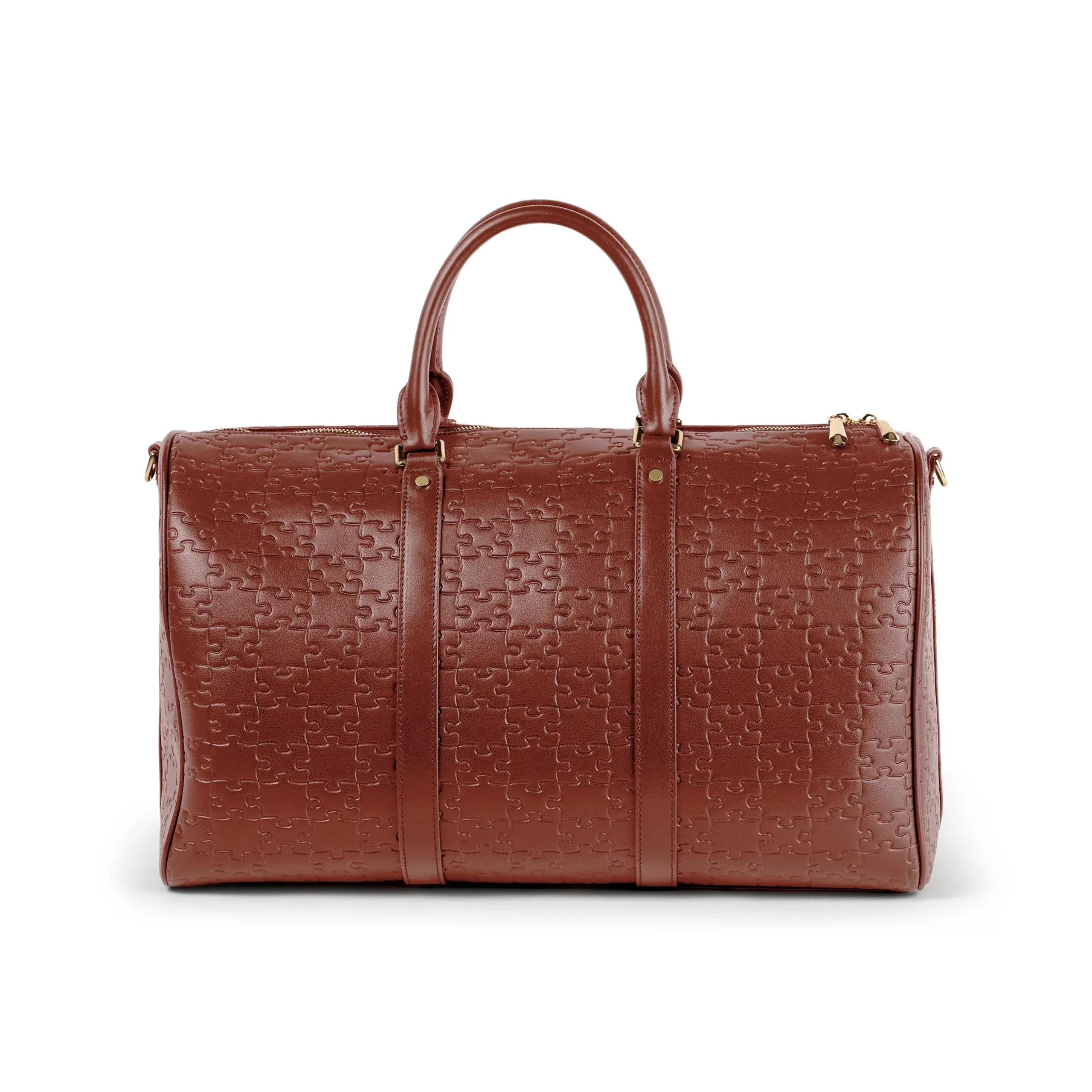 Abimbola Jigsaw Duffle Bag Brown Waxed Leather