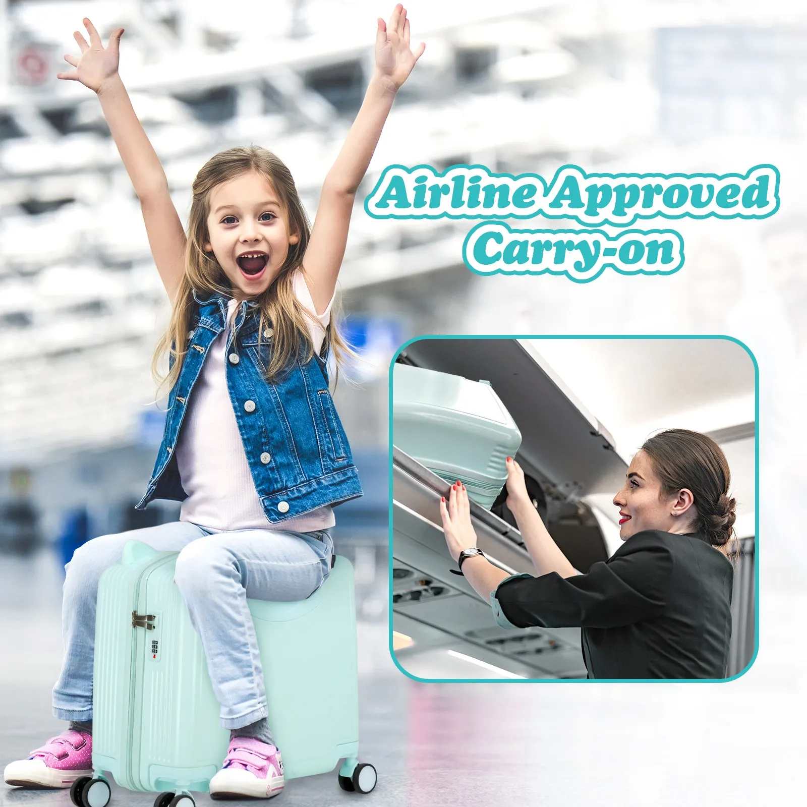 Advwin Kids’ Ride-On Suitcase with Password Lock