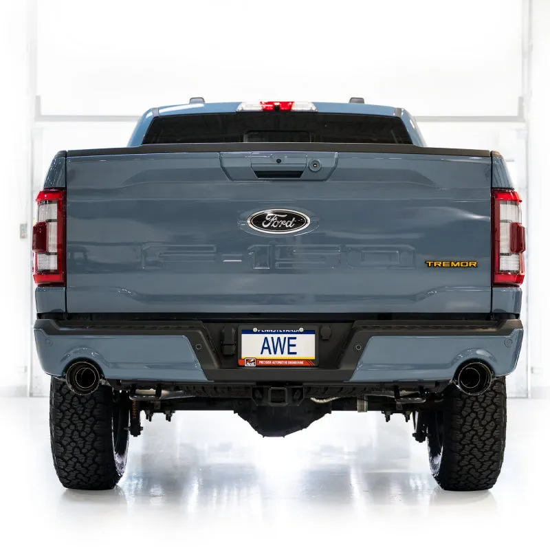 AWE Tuning 2021  Ford F-150 Tremor (w/ Bumper Cutouts) 0FG Non-Resonated Catback -Diamond Black Tips