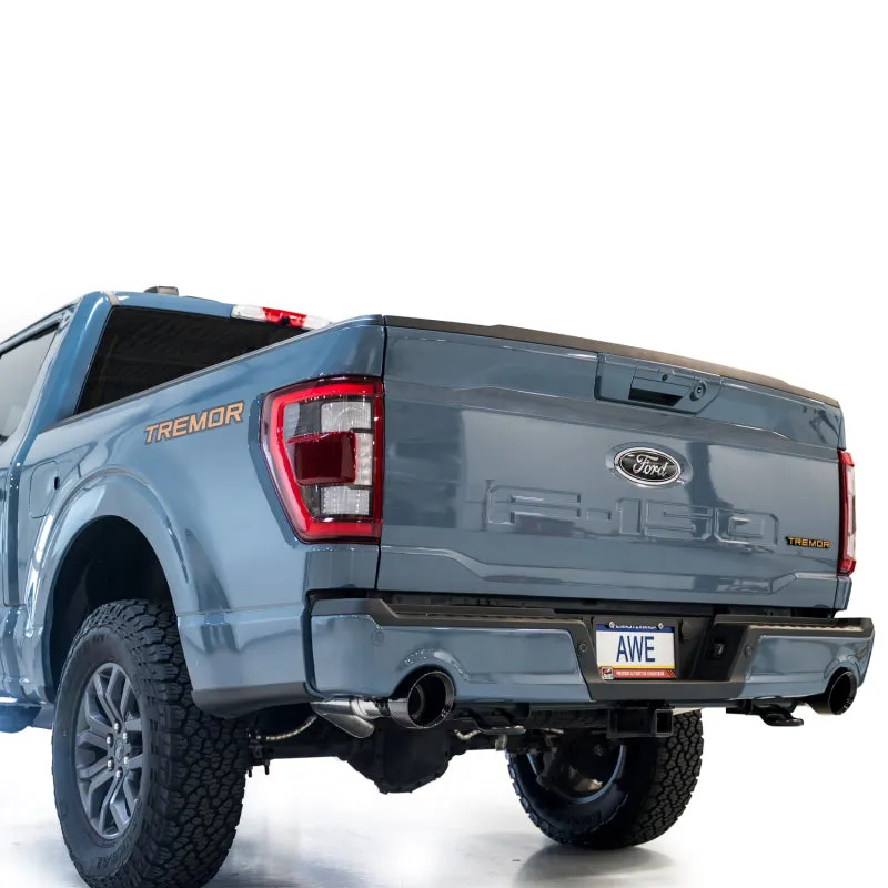 AWE Tuning 2021  Ford F-150 Tremor (w/ Bumper Cutouts) 0FG Non-Resonated Catback -Diamond Black Tips