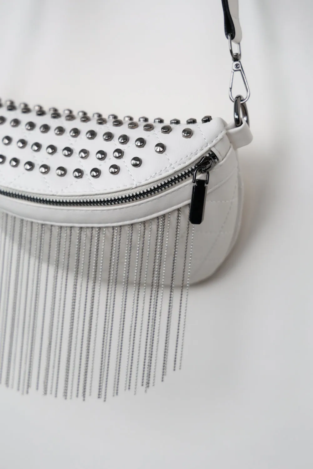 Backstage Studded Belt Bag with Fringes