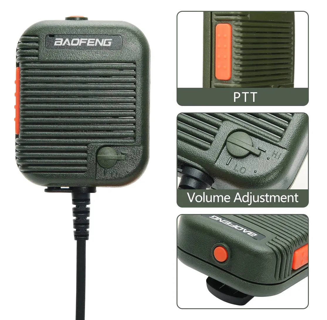 Baofeng AR-152 Tactical Microphone Speaker Mic Adjustable Volume For Baofeng AR-152 BF-888S UV-5R UV-S9 UV-13 Pro Walkie Talkie