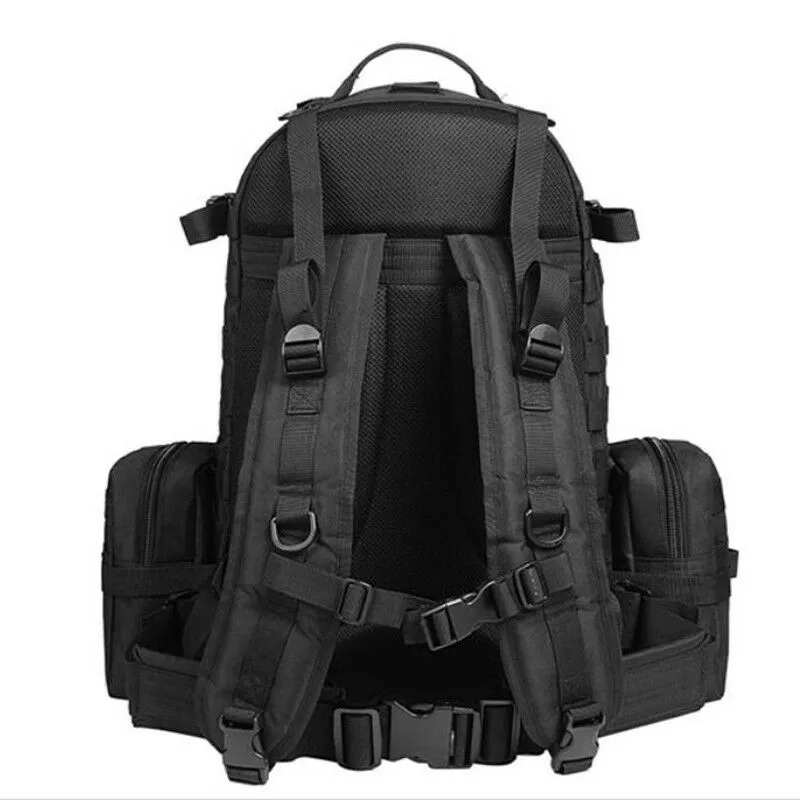 Black 55L Military Sports Tactical Camping Hiking Backpack Luggage Rucksack Bag