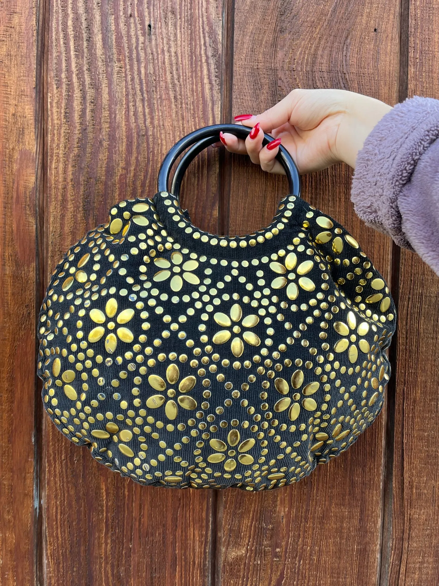 Black & Gold Studded Bag