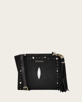 Black crossbody handbag