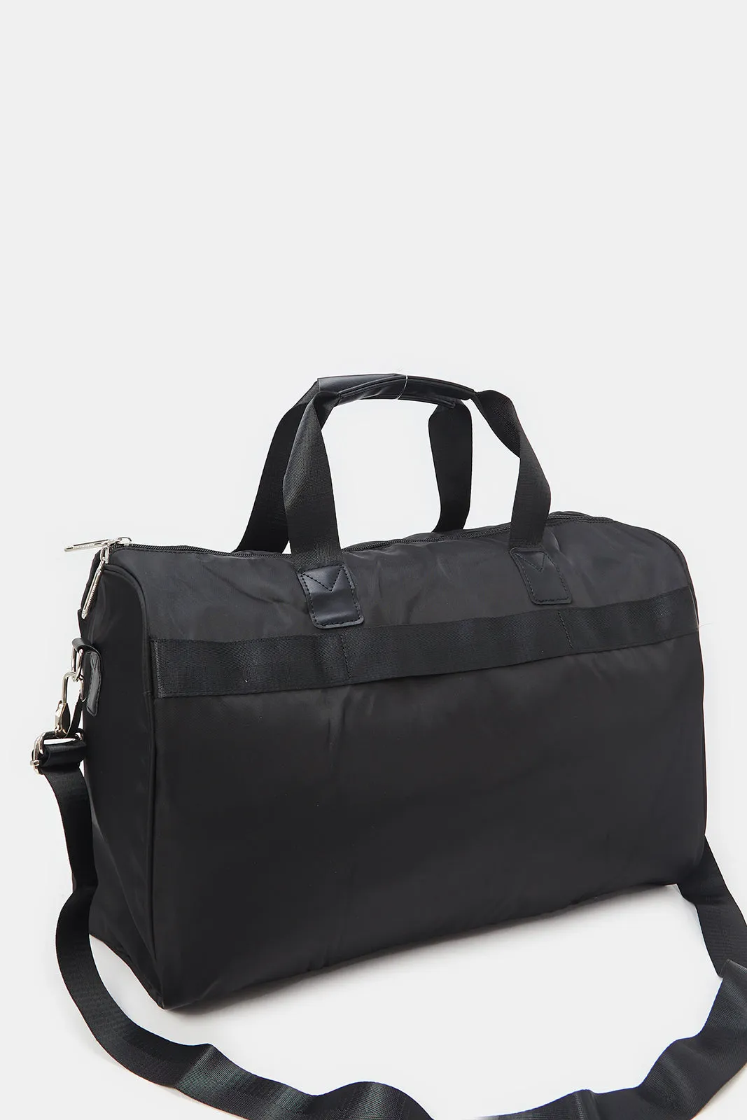 Black Textured Duffle Bag