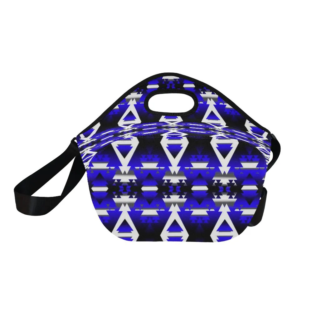 Blue Winter Camp Large Insulated Neoprene Lunch Bag