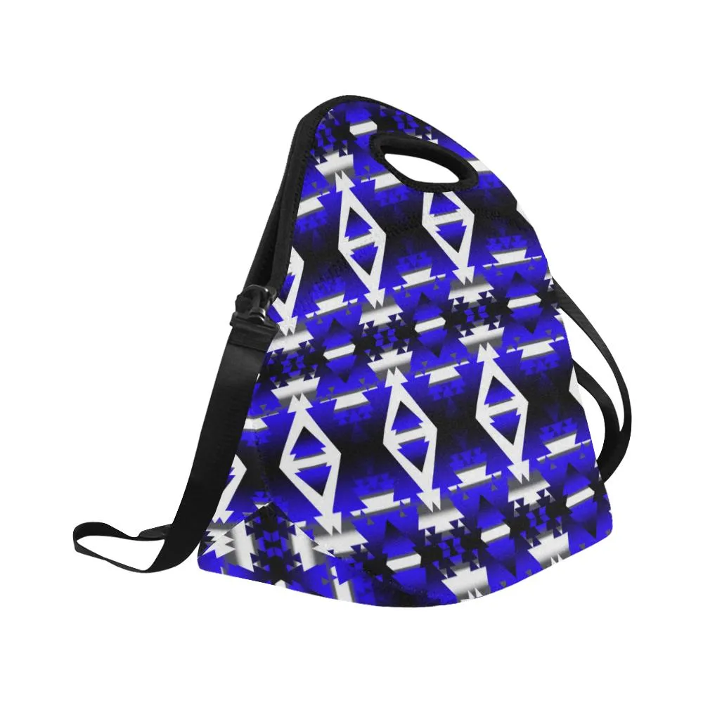 Blue Winter Camp Large Insulated Neoprene Lunch Bag