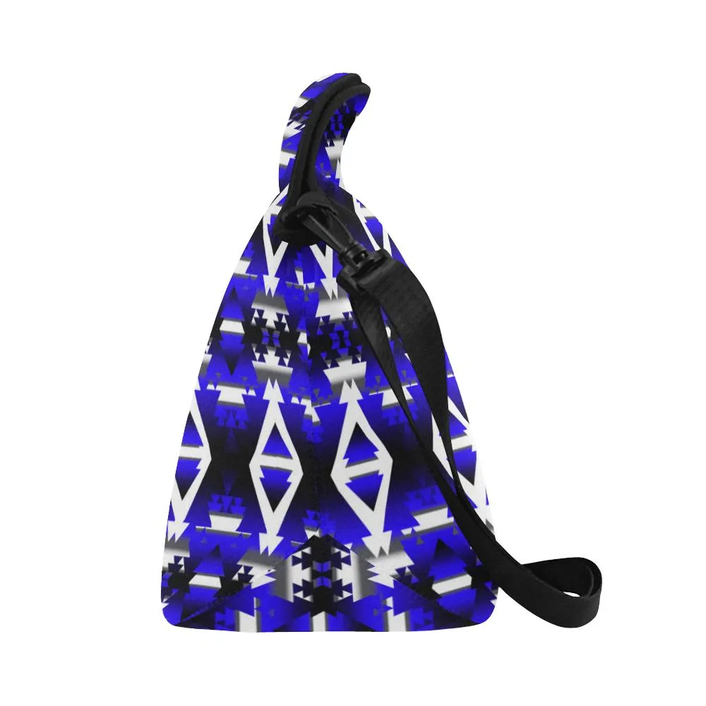 Blue Winter Camp Large Insulated Neoprene Lunch Bag