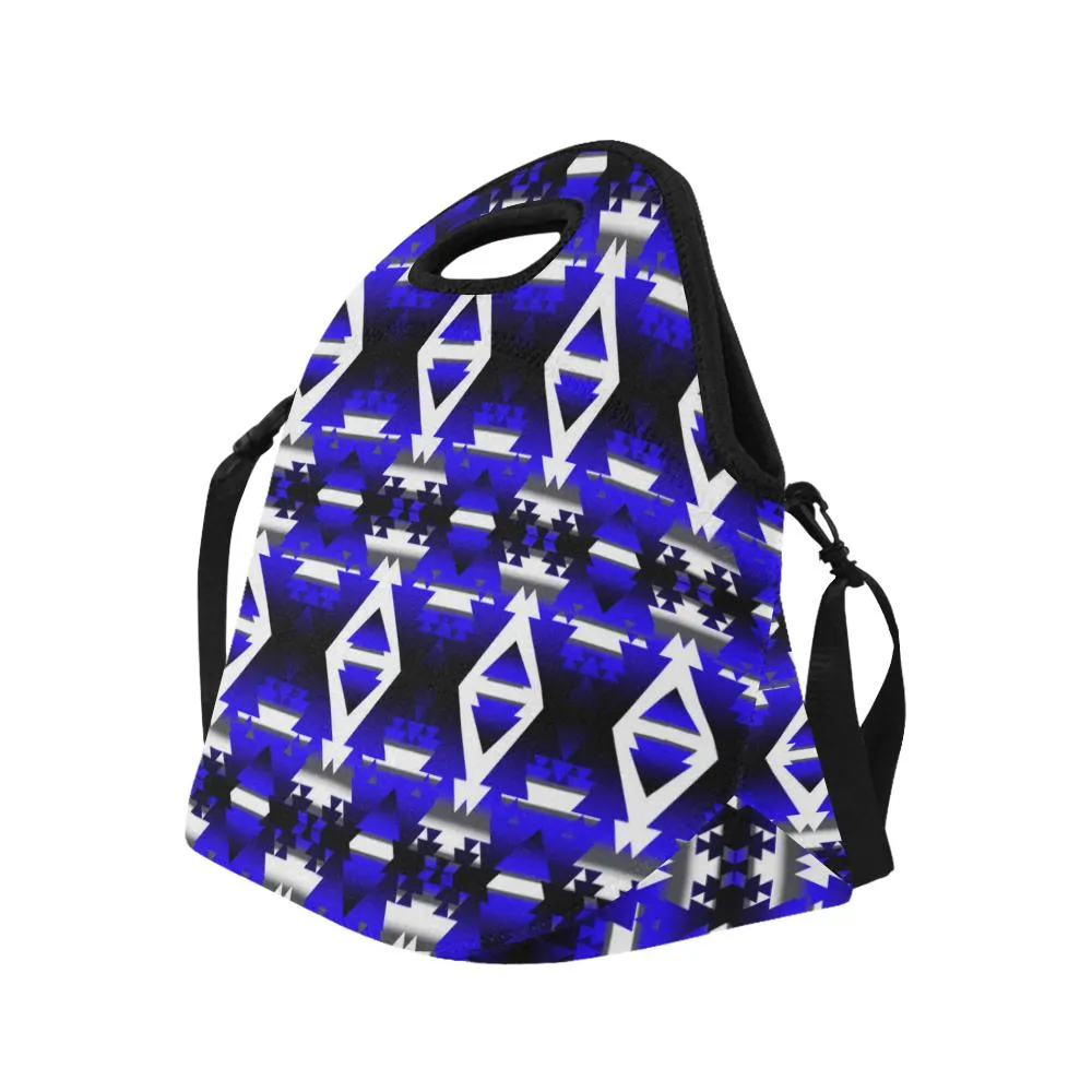 Blue Winter Camp Large Insulated Neoprene Lunch Bag