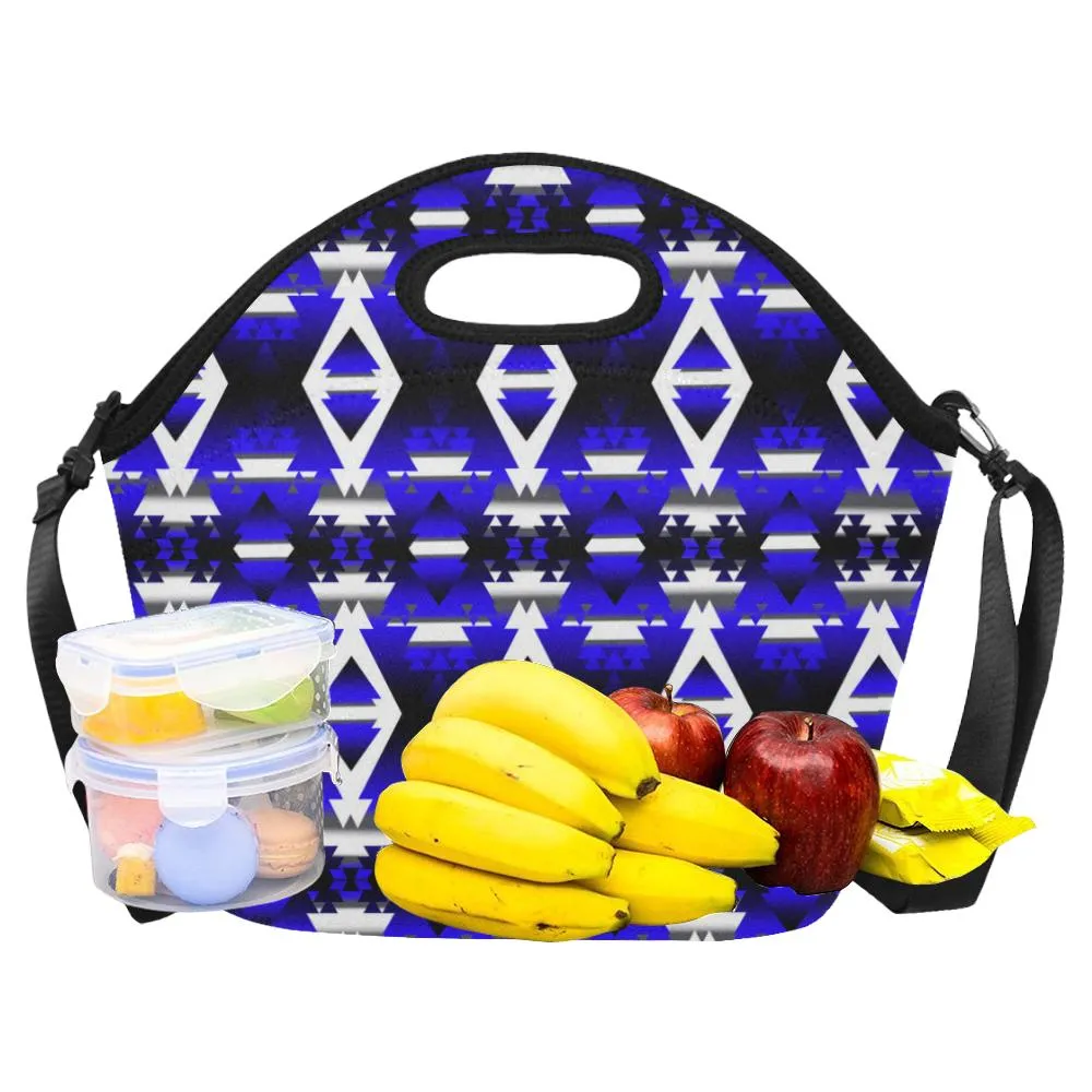 Blue Winter Camp Large Insulated Neoprene Lunch Bag