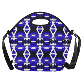 Blue Winter Camp Large Insulated Neoprene Lunch Bag