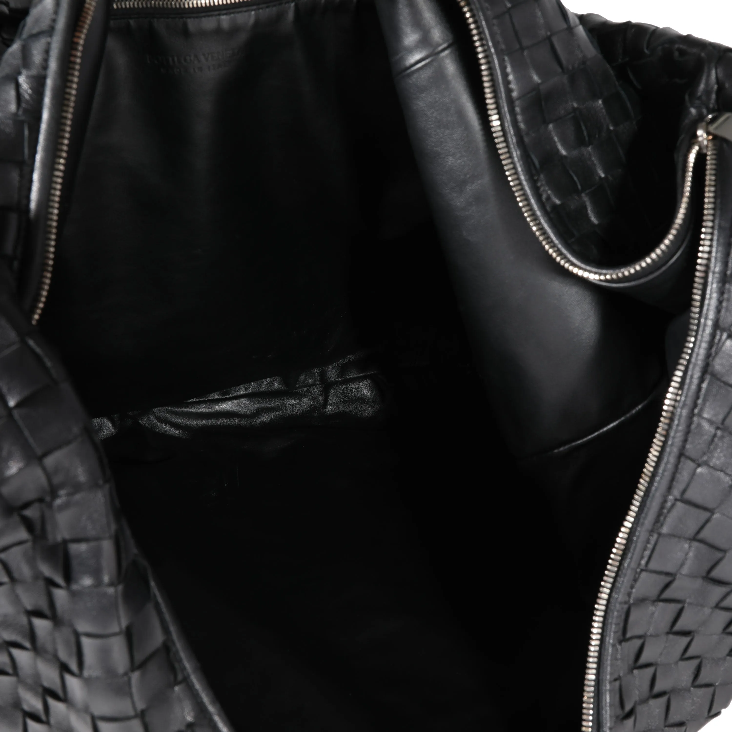 Bottega Veneta Black Intrecciato Leather Maxi Jodie Bag