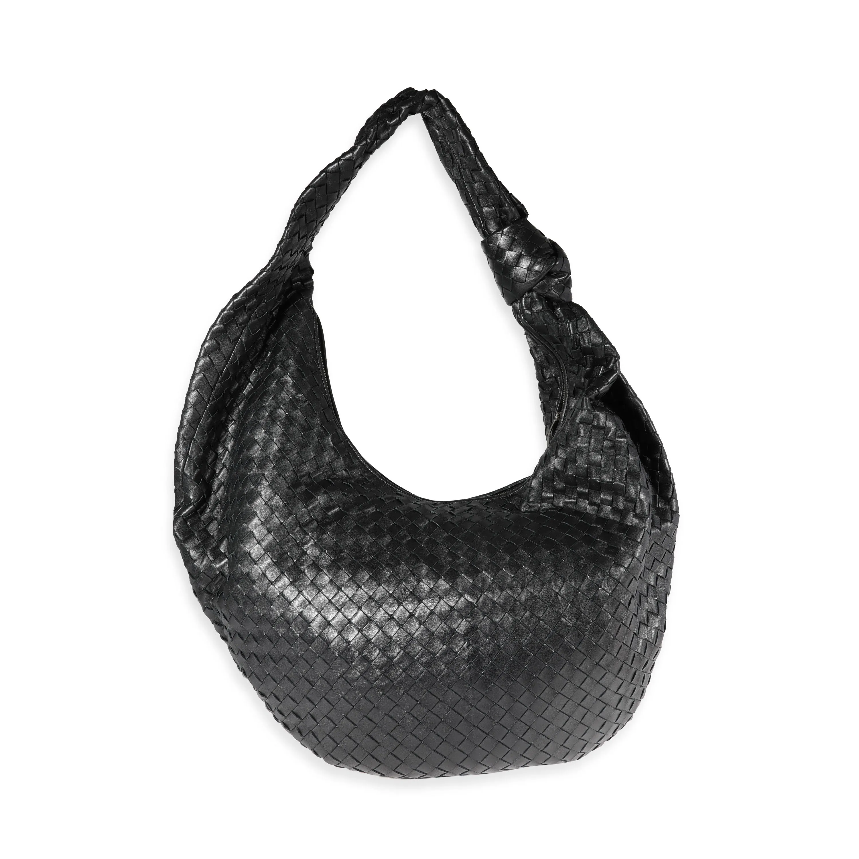 Bottega Veneta Black Intrecciato Leather Maxi Jodie Bag