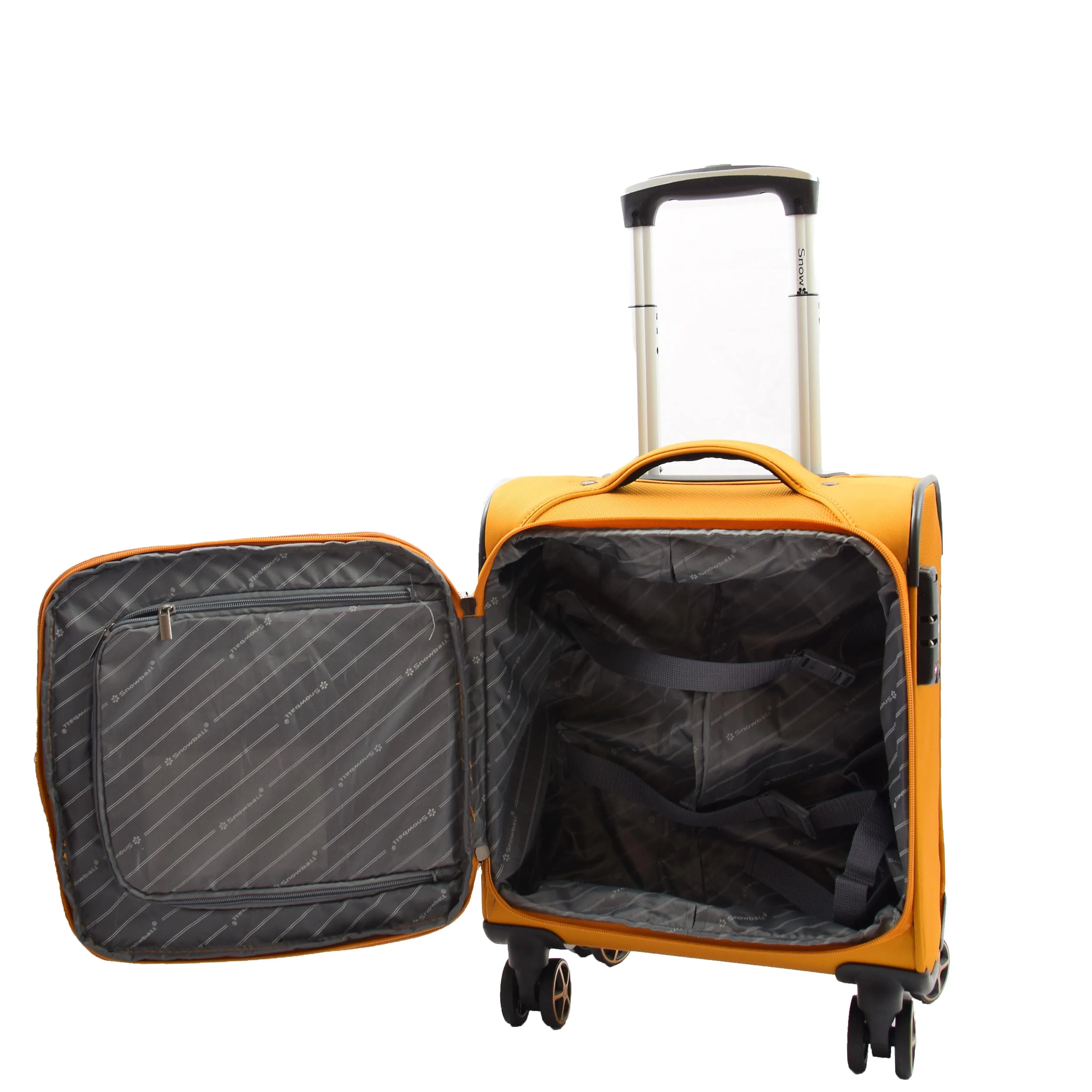 Budget Airline Under Seat Cabin Size Suitcase Lightweight 4 Wheel Hand Luggage Atom Yellow