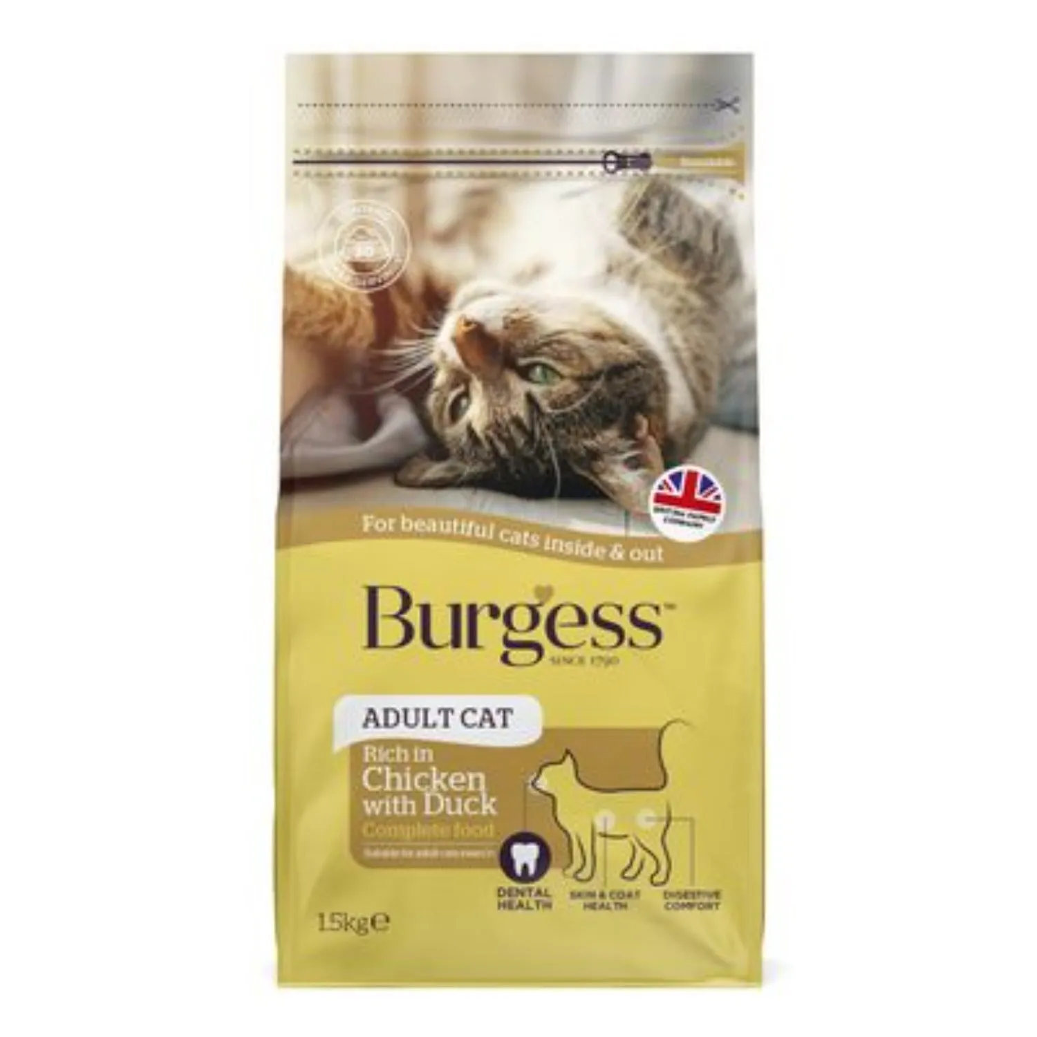 Burgess Adult Cat Chicken with Duck 1.5kg