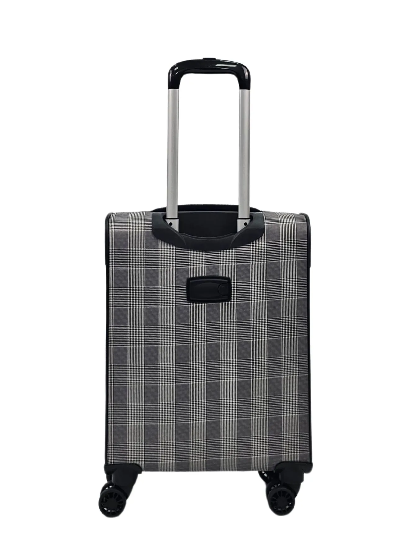 Butterfly Leaf Check Print Suitcase 4 Wheels Cabin Check In Hand Luggage Soft Shell Trolley