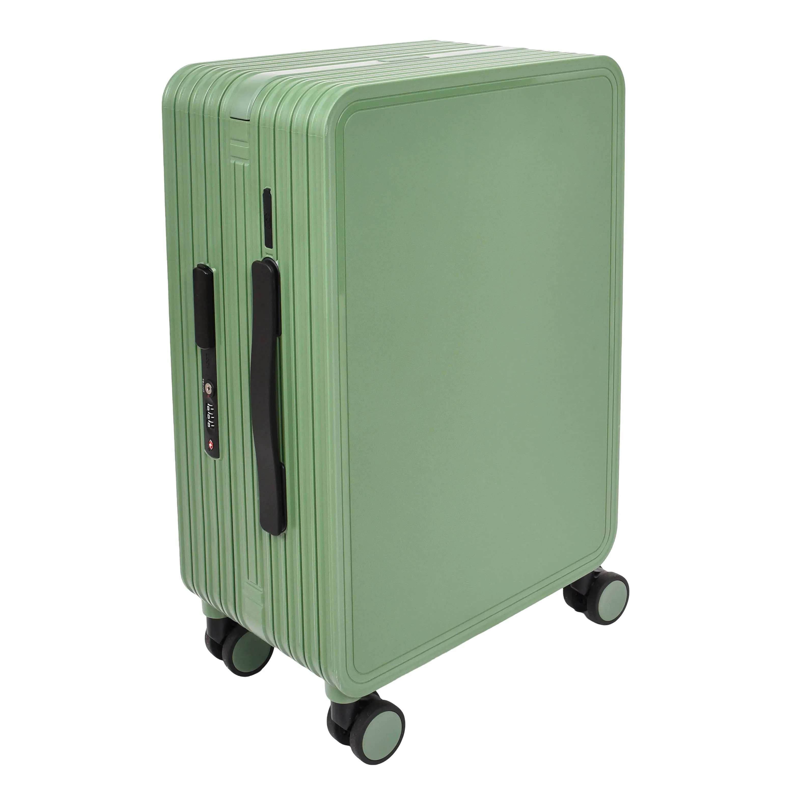 Cabin Size Suitcase 4 Wheels Hard Shell USB Port TSA Lock Travel Luggage Savant Green