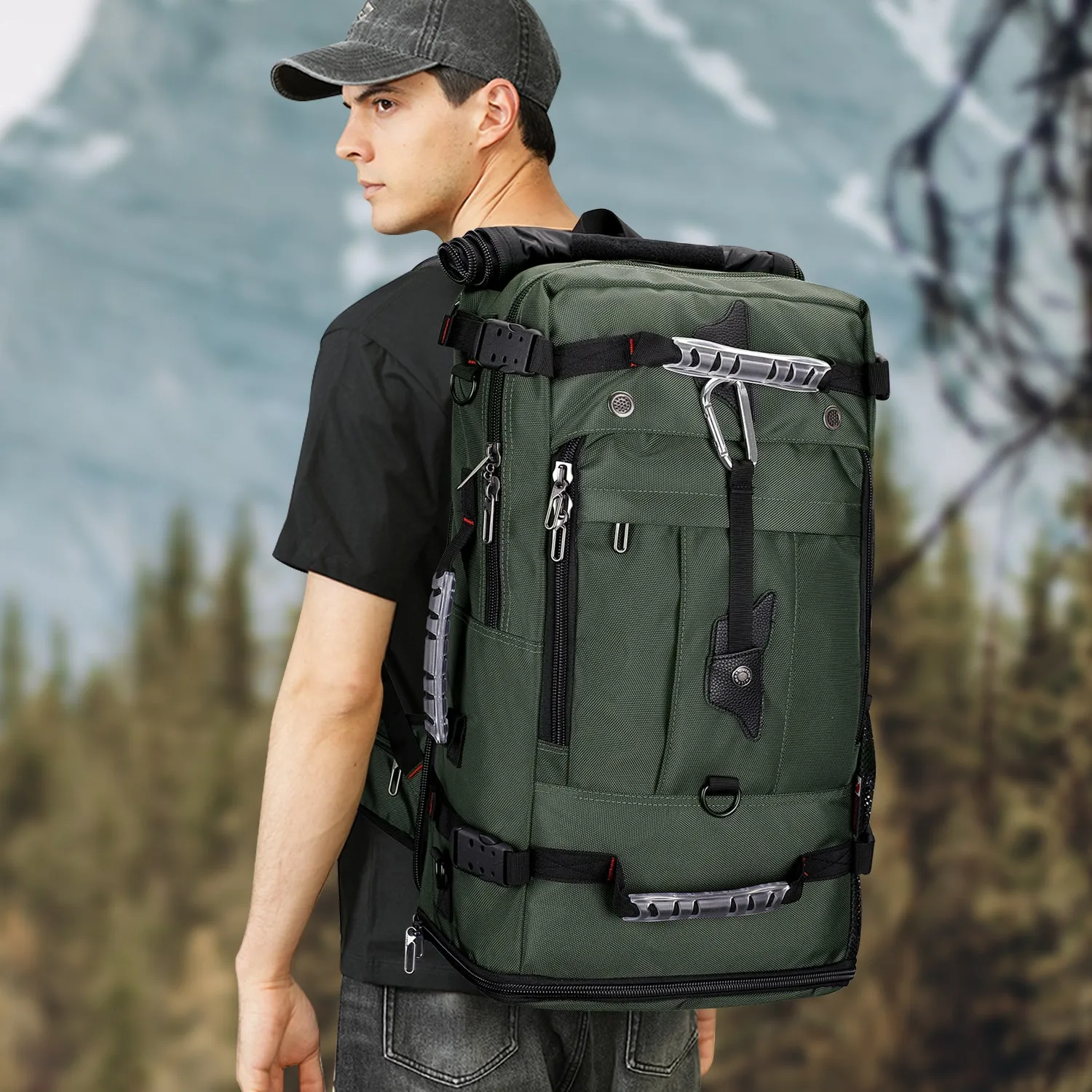 Camo Nylon Travel Backpack for Men