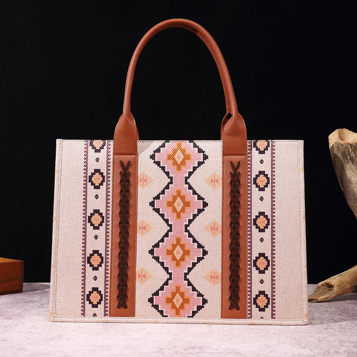 Canvas Tote Bag Western Purses for Women Shoulder Boho Aztec Handbags