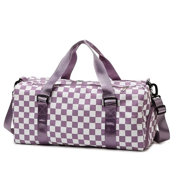 Checkered Weekender Travel Luggage Tote Bag