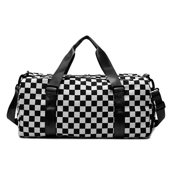 Checkered Weekender Travel Luggage Tote Bag