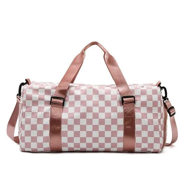 Checkered Weekender Travel Luggage Tote Bag