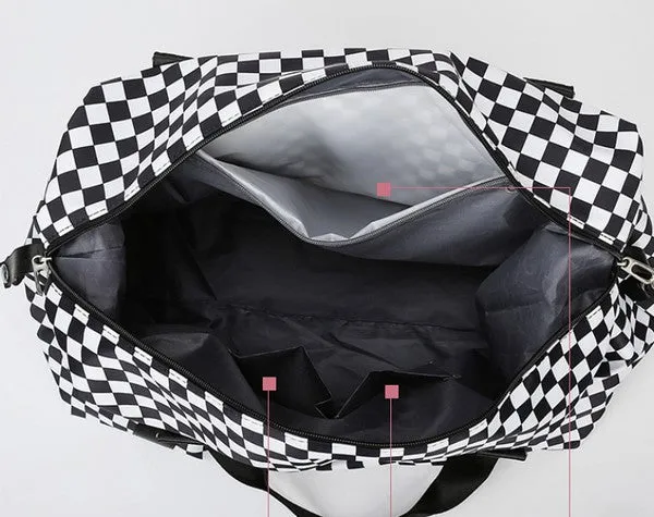 Checkered Weekender Travel Luggage Tote Bag