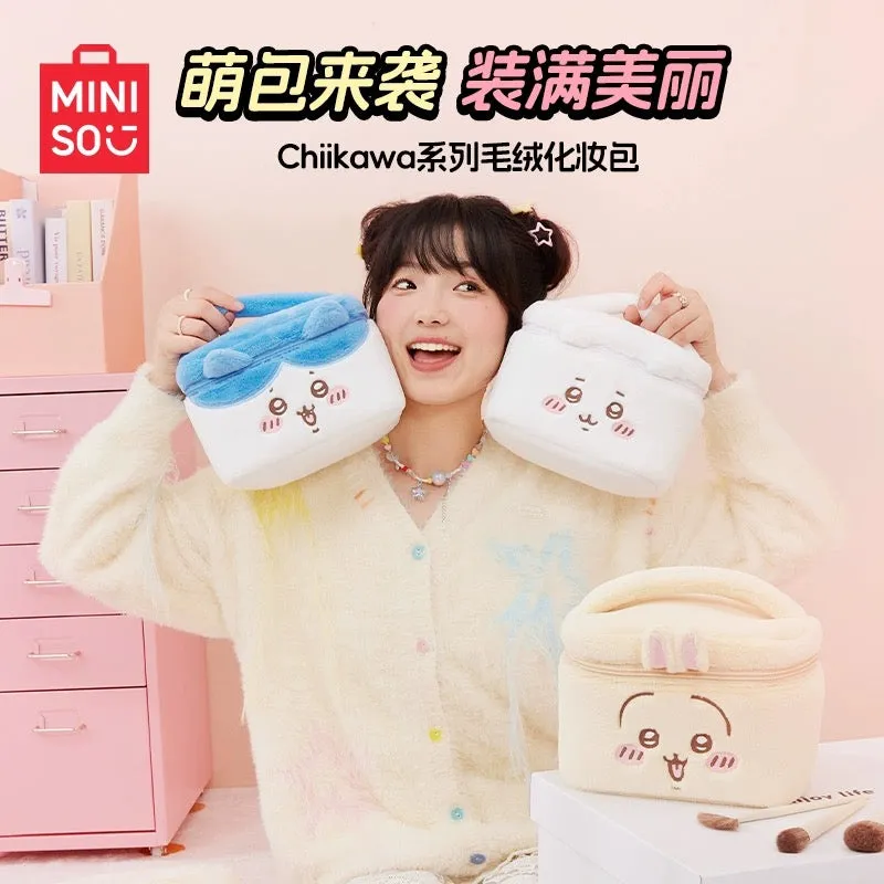 ChiiKawa X Miniso | ChiiKawa Hachiware Usagi Plush Make Up Bag- Kawaii items Room Decoration