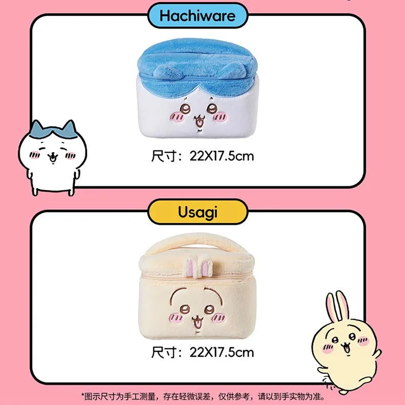 ChiiKawa X Miniso | ChiiKawa Hachiware Usagi Plush Make Up Bag- Kawaii items Room Decoration