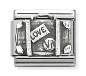 Classic Silver Suitcase Charm