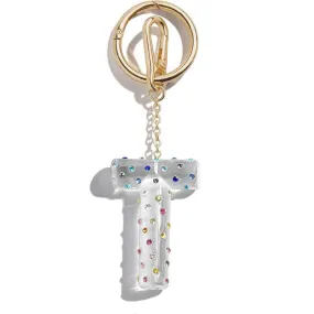 Confetti Initial Bag Charm - T