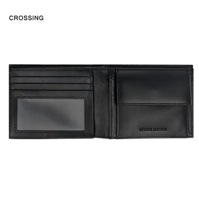 Crossing Bold Bi-fold Leather Wallet With Window And Coin Pocket RFID