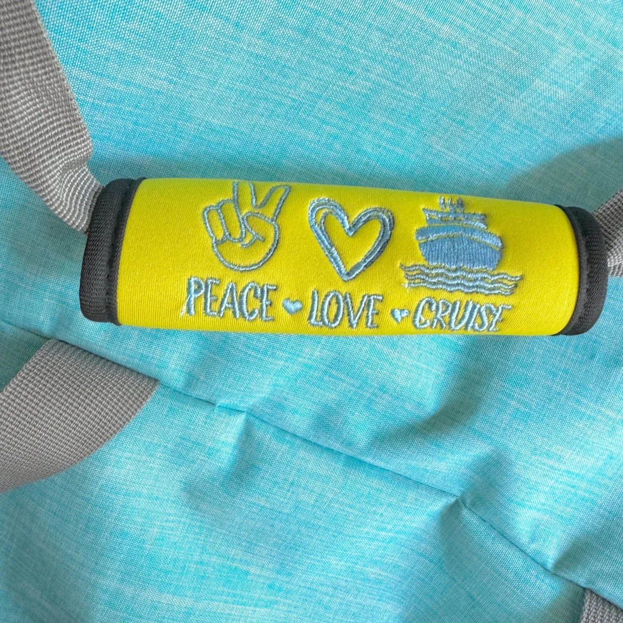 Cruise Luggage Handle Wrap Personalized and Embroidered, Cruise Trip Suitcase Tag, Peace Love Cruise