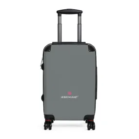 Dark Grey Color Cabin Suitcase, Carry On Luggage With 2 Inner Pockets & Built in Lock With 360° Swivel