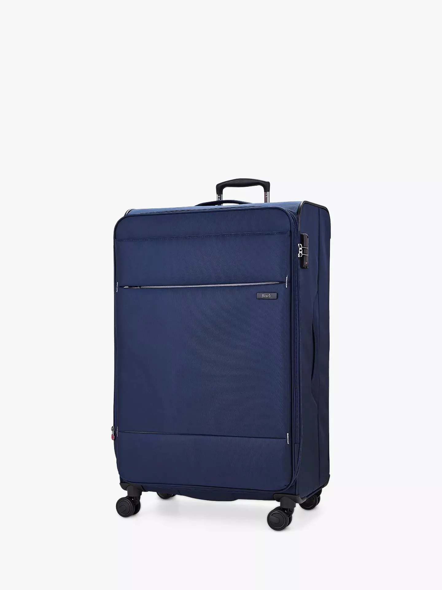 DELUXE Lite 8-Wheel Soft Shell Suitcase, Set of 3 - Navy