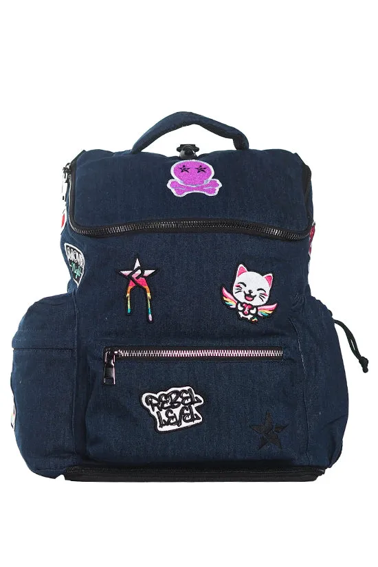 Denim Rebel Hero Backpack with Patches