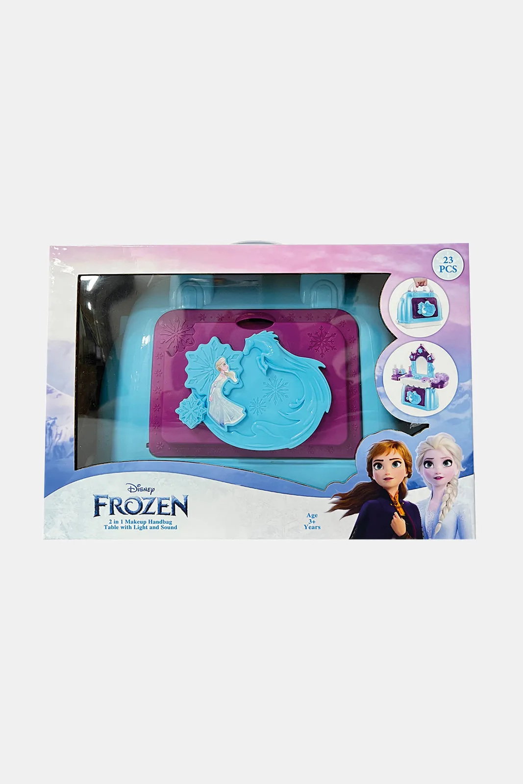 Disney Girls Blue Frozen Makeup Handbag Set 2-In-1 Light & Sound (23 Piece)