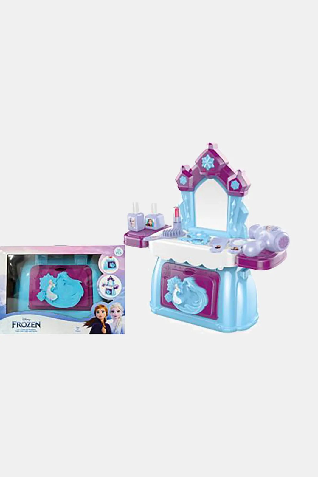 Disney Girls Blue Frozen Makeup Handbag Set 2-In-1 Light & Sound (23 Piece)