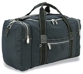 Duffle Bag Stonewash Crinkle Nylon with Shoulder Strap