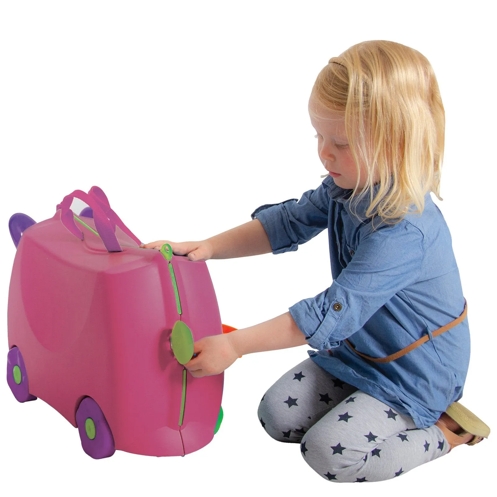 Durable Kids Ride-On Suitcase with 18L Storage - Kiddicare