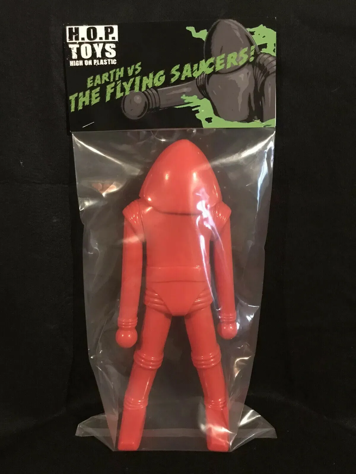 Earth vs The Flying Saucers 12" Saucerman Sofubi Red Vinyl Blank Unpainted HOPToys Figure 1 of 25